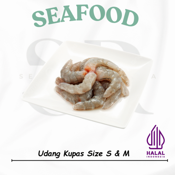 Udang Kupas Mentah / Banana Prawn Frozen 1 Kg